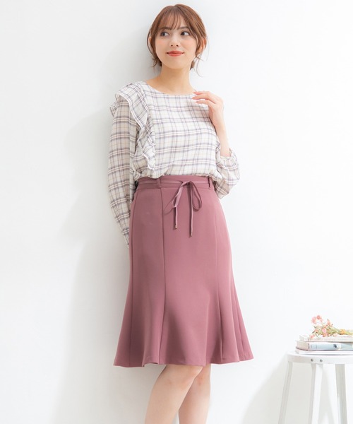 Honeys（ハニーズ）の「ベルト付フレアスカート（スカート