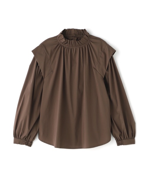 N.（N. Natural Beauty Basic）（エヌエヌナチュラルビューティーベーシック）の「◆ラッフルネックショルダータックブラウス（シャツ/ブラウス・レディース・ブルー系その他/ダークブラウン/クリーム・MEDIUM）」の13枚目の写真