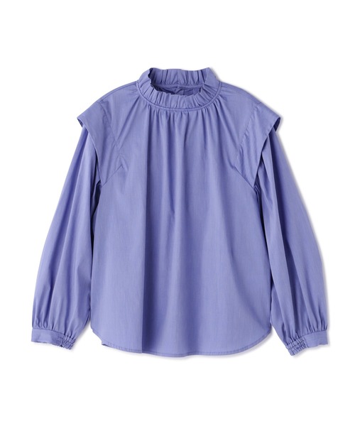 N.（N. Natural Beauty Basic）（エヌエヌナチュラルビューティーベーシック）の「◆ラッフルネックショルダータックブラウス（シャツ/ブラウス・レディース・ブルー系その他/ダークブラウン/クリーム・MEDIUM）」の17枚目の写真