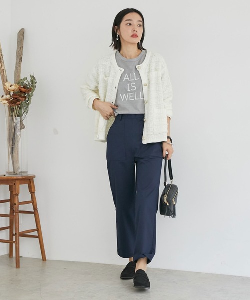 Doux archives（ドゥアルシーヴ）の「チノストレッチベイカーパンツ（チノパンツ・レディース・ネイビー/アイボリー/ブラウン・LARGE/MEDIUM/SMALL）」の2枚目の写真