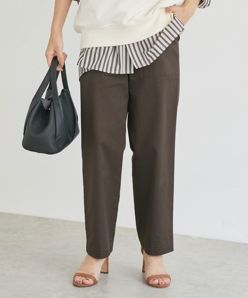 Doux archives（ドゥアルシーヴ）の「チノストレッチベイカーパンツ（チノパンツ・レディース・ネイビー/アイボリー/ブラウン・LARGE/MEDIUM/SMALL）」の5枚目の写真