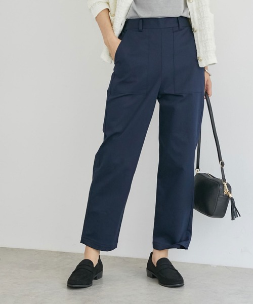 Doux archives（ドゥアルシーヴ）の「チノストレッチベイカーパンツ（チノパンツ・レディース・ネイビー/アイボリー/ブラウン・LARGE/MEDIUM/SMALL）」の6枚目の写真