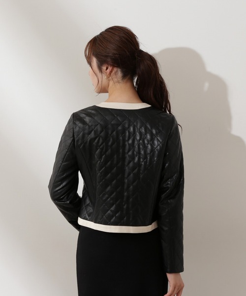 PROPORTION BODY DRESSING（プロポーションボディドレッシング）の「合皮キルトジャケット / 1212250900（ノーカラージャケット・レディース・ブラック系その他/ブラック・MEDIUM/SMALL）」の8枚目の写真