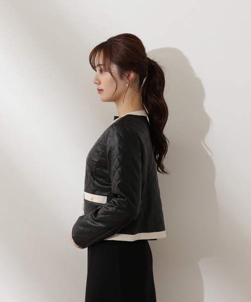 プロポーションボディドレッシング☆フェイクレザーキルティングジャケット PROPORTION BODY DRESSING（プロポーションボディドレッシング