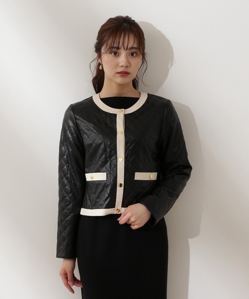 PROPORTION BODY DRESSING（プロポーションボディドレッシング）の「合皮キルトジャケット / 1212250900（ノーカラージャケット・レディース・ブラック系その他/ブラック・MEDIUM/SMALL）」の10枚目の写真