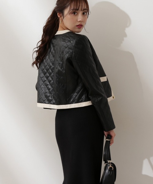 PROPORTION BODY DRESSING（プロポーションボディドレッシング）の「合皮キルトジャケット / 1212250900（ノーカラージャケット・レディース・ブラック系その他/ブラック・MEDIUM/SMALL）」の11枚目の写真