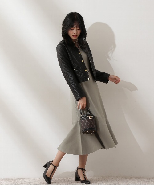 PROPORTION BODY DRESSING（プロポーションボディドレッシング）の「合皮キルトジャケット / 1212250900（ノーカラージャケット・レディース・ブラック系その他/ブラック・MEDIUM/SMALL）」の5枚目の写真