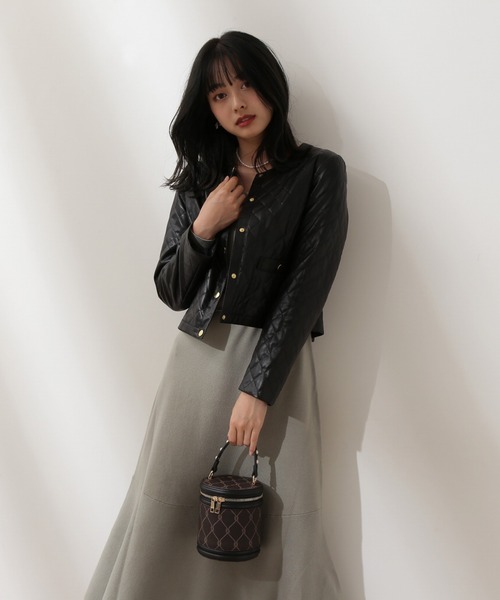 PROPORTION BODY DRESSING（プロポーションボディドレッシング）の「合皮キルトジャケット / 1212250900（ノーカラージャケット・レディース・ブラック系その他/ブラック・MEDIUM/SMALL）」の6枚目の写真