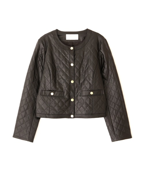 PROPORTION BODY DRESSING（プロポーションボディドレッシング）の「合皮キルトジャケット / 1212250900（ノーカラージャケット・レディース・ブラック系その他/ブラック・MEDIUM/SMALL）」の14枚目の写真