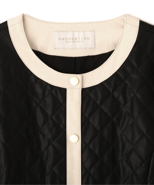 PROPORTION BODY DRESSING（プロポーションボディドレッシング）の「合皮キルトジャケット / 1212250900（ノーカラージャケット・レディース・ブラック系その他/ブラック・MEDIUM/SMALL）」の19枚目の写真