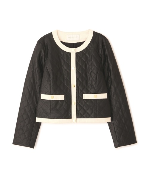 PROPORTION BODY DRESSING（プロポーションボディドレッシング）の「合皮キルトジャケット / 1212250900（ノーカラージャケット・レディース・ブラック系その他/ブラック・MEDIUM/SMALL）」の21枚目の写真