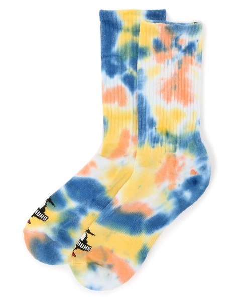 CHUMS（チャムス）の「【CHUMS】Tie-Dye Bulky Socks（ソックス/靴下・メンズ・レインボー/ネイビー系/ブルー系・SMALL/MEDIUM）」の2枚目の写真
