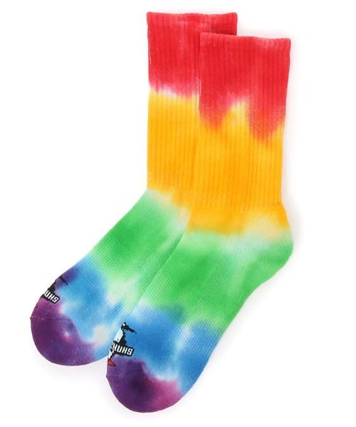 CHUMS（チャムス）の「【CHUMS】Tie-Dye Bulky Socks（ソックス/靴下・メンズ・レインボー/ネイビー系/ブルー系・SMALL/MEDIUM）」の3枚目の写真