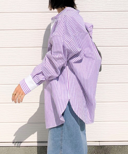 Q（キュー）の「バンドカラーエンブロイダリーシャツ（シャツ/ブラウス・レディース・ブルー系その他/ピンク系その他・MEDIUM）」の8枚目の写真