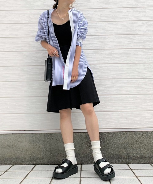 Q（キュー）の「バンドカラーエンブロイダリーシャツ（シャツ/ブラウス・レディース・ブルー系その他/ピンク系その他・MEDIUM）」の4枚目の写真