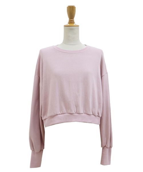 BLUEEAST（ブルーイースト）の「ボリューム袖クロップドスウェット（スウェット・レディース・アイボリー/モカ/グリーン/パープル/ピンクベージュ・MEDIUM）」の22枚目の写真