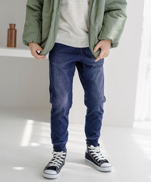 GLOBAL WORK(グローバルワーク)の「スゴラクカットデニムリブパンツ/288287(その他パンツ・キッズ・ブラック/ネイビー/ブルー・120cm/110cm/130cm/100cm/140cm/160cm/150cm)」の2枚目の写真
