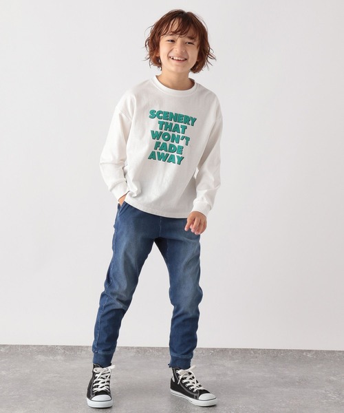 GLOBAL WORK(グローバルワーク)の「スゴラクカットデニムリブパンツ/288287(その他パンツ・キッズ・ブラック/ネイビー/ブルー・120cm/110cm/130cm/100cm/140cm/160cm/150cm)」の9枚目の写真