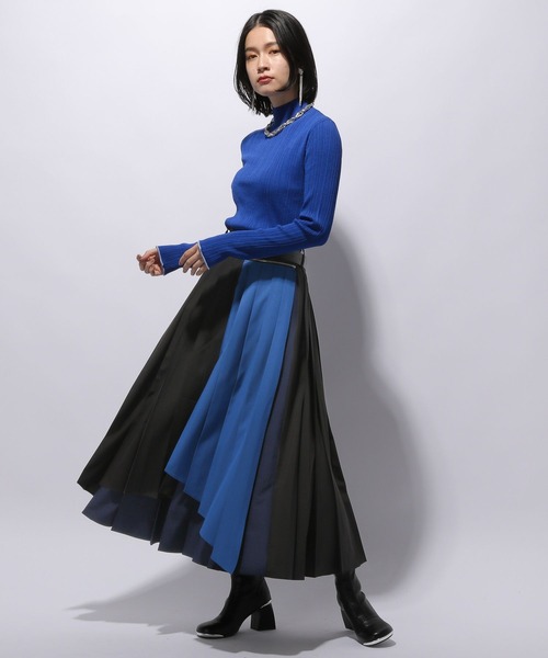 HARE（ハレ）の「ランダムリブハイネックニットトップス(HARE)（ニット/セーター・レディース・ブラック/グレー/ブルー/グリーン系その他/ブラック×ホワイト/グレー系その他・FREE）」の17枚目の写真