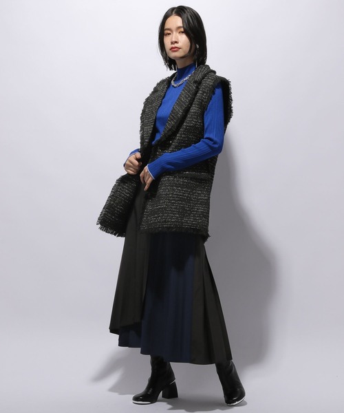 HARE（ハレ）の「ランダムリブハイネックニットトップス(HARE)（ニット/セーター・レディース・ブラック/グレー/ブルー/グリーン系その他/ブラック×ホワイト/グレー系その他・FREE）」の18枚目の写真