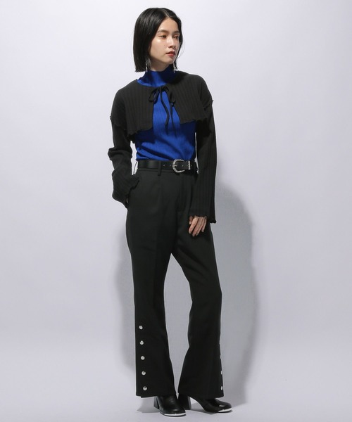 HARE（ハレ）の「ランダムリブハイネックニットトップス(HARE)（ニット/セーター・レディース・ブラック/グレー/ブルー/グリーン系その他/ブラック×ホワイト/グレー系その他・FREE）」の19枚目の写真