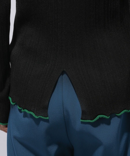 HARE（ハレ）の「ランダムリブハイネックニットトップス(HARE)（ニット/セーター・レディース・ブラック/グレー/ブルー/グリーン系その他/ブラック×ホワイト/グレー系その他・FREE）」の8枚目の写真