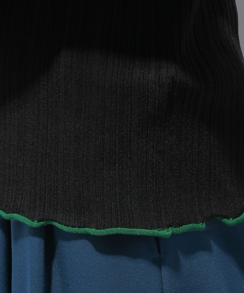 HARE（ハレ）の「ランダムリブハイネックニットトップス(HARE)（ニット/セーター・レディース・ブラック/グレー/ブルー/グリーン系その他/ブラック×ホワイト/グレー系その他・FREE）」の10枚目の写真