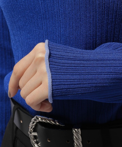 HARE（ハレ）の「ランダムリブハイネックニットトップス(HARE)（ニット/セーター・レディース・ブラック/グレー/ブルー/グリーン系その他/ブラック×ホワイト/グレー系その他・FREE）」の13枚目の写真