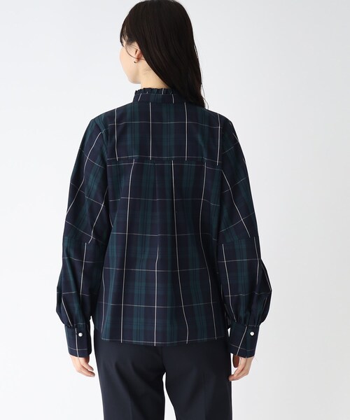 index（インデックス）の「◆コットンブロード スタンドフリルブラウス【WEB限定サイズ】（シャツ/ブラウス・レディース・ネイビー/ホワイト系/ホワイト系その他3/ネイビー系5・40/38/36/42）」の15枚目の写真