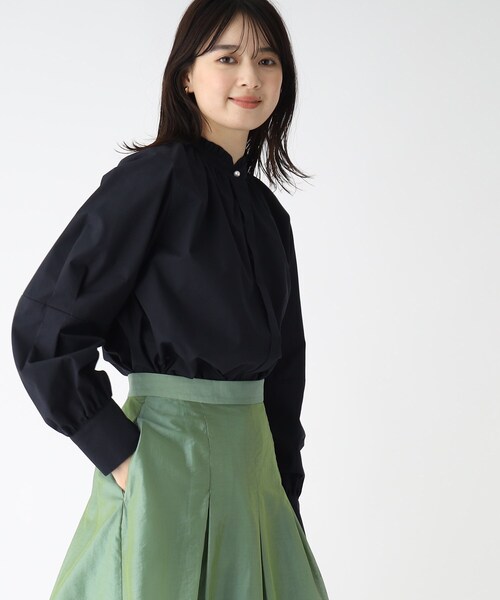 index（インデックス）の「◆コットンブロード スタンドフリルブラウス【WEB限定サイズ】（シャツ/ブラウス・レディース・ネイビー/ホワイト系/ホワイト系その他3/ネイビー系5・40/38/36/42）」の20枚目の写真