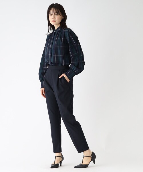 index（インデックス）の「◆コットンブロード スタンドフリルブラウス【WEB限定サイズ】（シャツ/ブラウス・レディース・ネイビー/ホワイト系/ホワイト系その他3/ネイビー系5・40/38/36/42）」の17枚目の写真