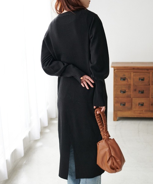 DISCOAT(ディスコート)の「袖リブニットワンピース(ワンピース・レディース・アイボリー/ブラック/モカ/ブルー・FREE)」の13枚目の写真