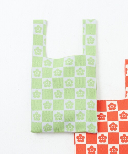 PUBLUX（パブリュクス）の「MARY QUANT/マリークヮント デイジー柄チェッカーニットバッグ（トートバッグ・レディース・ブラック/オレンジ/ブルー/グリーン/ラベンダー・ONE SIZE）」の22枚目の写真