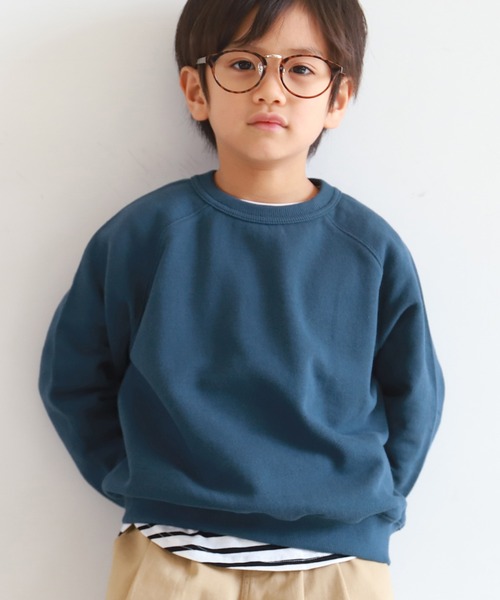 coca(coca)(コカ)の「キッズ 親子お揃いラグランスウェット(スウェット・キッズ・オレンジ/ネイビー/パープル・100/110/120/130)」の1枚目の写真