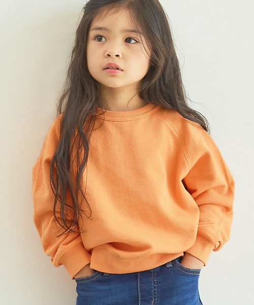 coca(coca)(コカ)の「キッズ 親子お揃いラグランスウェット(スウェット・キッズ・オレンジ/ネイビー/パープル・100/110/120/130)」の3枚目の写真