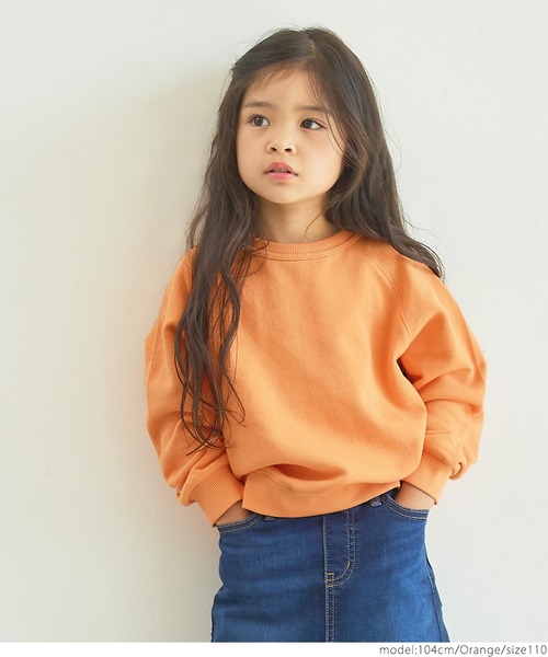 coca(coca)(コカ)の「キッズ 親子お揃いラグランスウェット(スウェット・キッズ・オレンジ/ネイビー/パープル・100/110/120/130)」の7枚目の写真