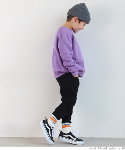 coca(coca)(コカ)の「キッズ 親子お揃いラグランスウェット(スウェット・キッズ・オレンジ/ネイビー/パープル・100/110/120/130)」の10枚目の写真