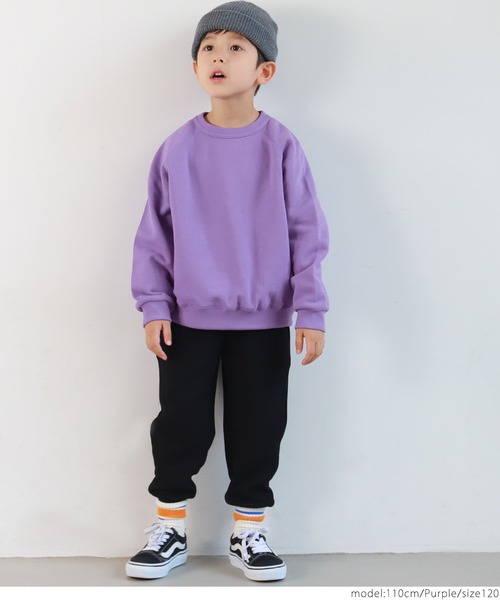 coca(coca)(コカ)の「キッズ 親子お揃いラグランスウェット(スウェット・キッズ・オレンジ/ネイビー/パープル・100/110/120/130)」の11枚目の写真