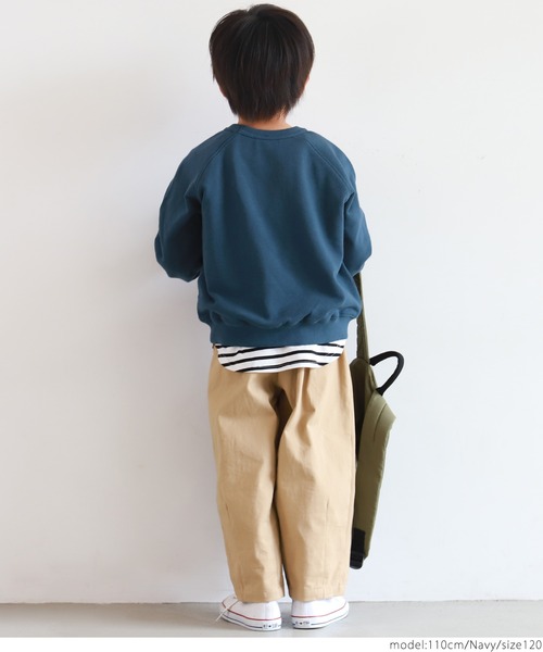 coca(coca)(コカ)の「キッズ 親子お揃いラグランスウェット(スウェット・キッズ・オレンジ/ネイビー/パープル・100/110/120/130)」の16枚目の写真