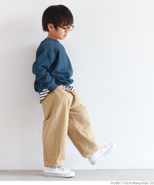 coca(coca)(コカ)の「キッズ 親子お揃いラグランスウェット(スウェット・キッズ・オレンジ/ネイビー/パープル・100/110/120/130)」の17枚目の写真