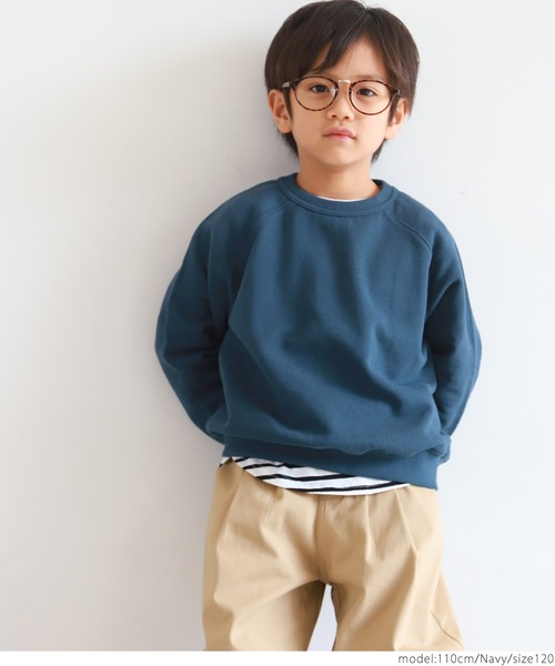 coca(coca)(コカ)の「キッズ 親子お揃いラグランスウェット(スウェット・キッズ・オレンジ/ネイビー/パープル・100/110/120/130)」の18枚目の写真