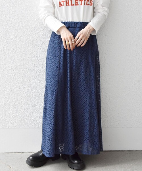 SHIPS any（シップス エニィ）の「SHIPS any: パネル レース スカート◇（スカート・レディース・ホワイト/ブルー・ONE SIZE）」の19枚目の写真