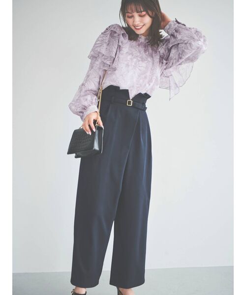 dazzlin(ダズリン)の「ラップデザインワイドパンツ(その他パンツ・レディース・イエロー/ネイビー/ベージュ・SMALL/MEDIUM)」の5枚目の写真