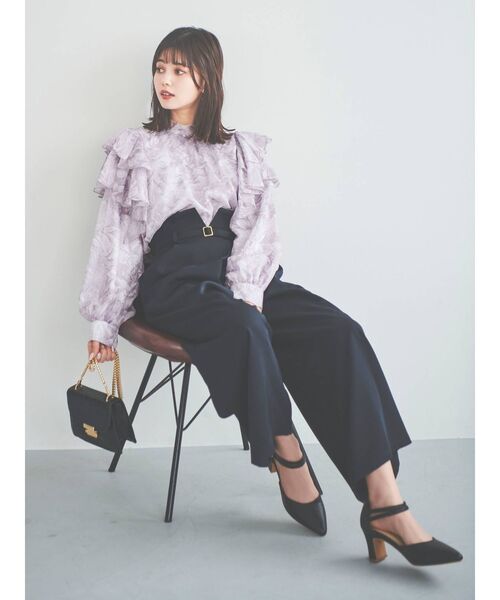 dazzlin(ダズリン)の「ラップデザインワイドパンツ(その他パンツ・レディース・イエロー/ネイビー/ベージュ・SMALL/MEDIUM)」の6枚目の写真