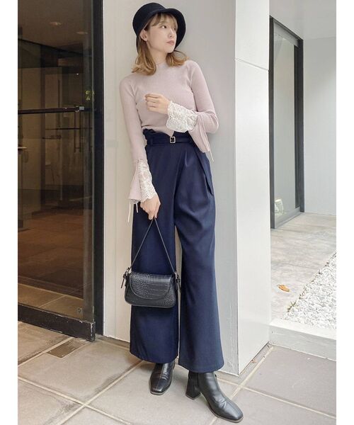 dazzlin(ダズリン)の「ラップデザインワイドパンツ(その他パンツ・レディース・イエロー/ネイビー/ベージュ・SMALL/MEDIUM)」の7枚目の写真