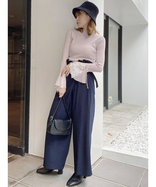 dazzlin(ダズリン)の「ラップデザインワイドパンツ(その他パンツ・レディース・イエロー/ネイビー/ベージュ・SMALL/MEDIUM)」の8枚目の写真