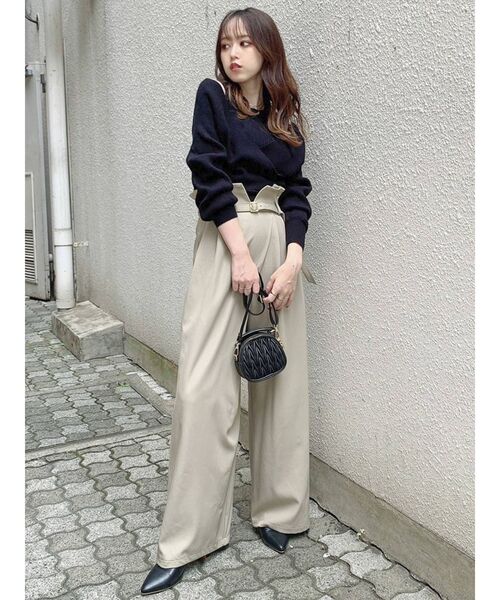 dazzlin(ダズリン)の「ラップデザインワイドパンツ(その他パンツ・レディース・イエロー/ネイビー/ベージュ・SMALL/MEDIUM)」の11枚目の写真