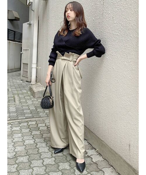 dazzlin(ダズリン)の「ラップデザインワイドパンツ(その他パンツ・レディース・イエロー/ネイビー/ベージュ・SMALL/MEDIUM)」の14枚目の写真