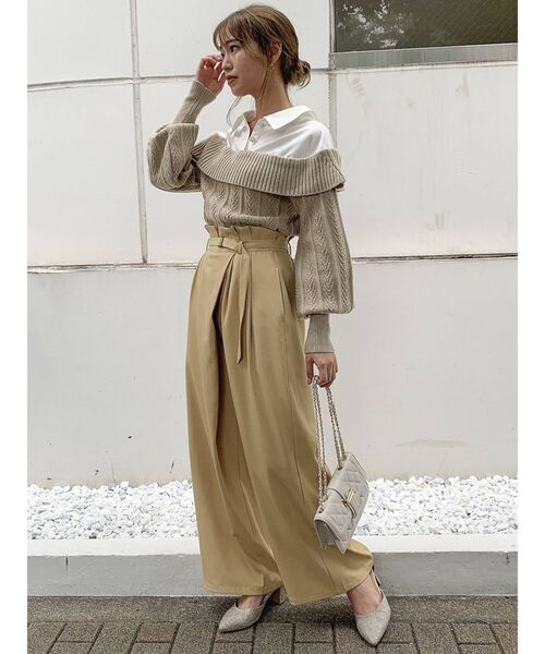 dazzlin(ダズリン)の「ラップデザインワイドパンツ(その他パンツ・レディース・イエロー/ネイビー/ベージュ・SMALL/MEDIUM)」の18枚目の写真