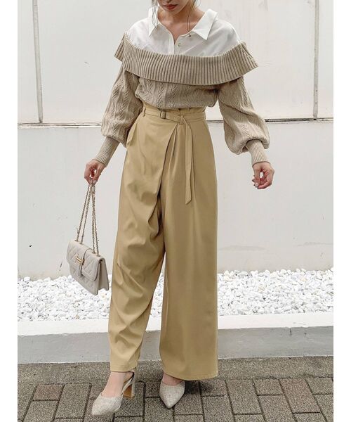 dazzlin(ダズリン)の「ラップデザインワイドパンツ(その他パンツ・レディース・イエロー/ネイビー/ベージュ・SMALL/MEDIUM)」の19枚目の写真